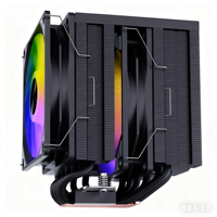 Refroidisseur d'air CPU à tour unique RVB personnalisable 4 caloducs PWM 4Pin nouveau matériau PC radiateur rapide ventilateurs de refroidissement accessoires