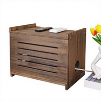 Soporte de Pared para Router WiFi de Madera Tallada de Gran Capacidad, Organizador de Cables, Estante de Almacenamiento para Sala de Estar, Diseño Moderno y Duradero