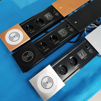 Accessoires de prise coulissante pour bureau, alimentation UK, USB, VGA, RJ45, dissimulés dans la table, bureau, salle de réunion, conférence