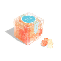 Boîte à bonbons en plastique personnalisée boîte carrée en acrylique faveur d'anniversaire cube de sucre alimentaire boîtes en verre plexi acrylique avec couvercles
