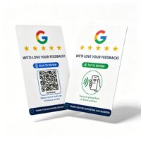Google Bewertungskarte NFC QR-Code PVC CR80 Tragbare Kundenfeedback-Bewertungskarte für Unternehmen Geldbörse Taschenkarte