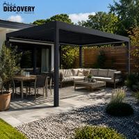 Pergola en aluminium à toit à lamelles motorisées réglables, gazebo, taille et couleur personnalisées, imperméable, pour jardin et terrasse