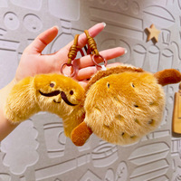Porte-clés en peluche créatif Thème Thé de l'après-midi, Pendentif figurine mignonne Hamburger et Pain, Breloque de sac