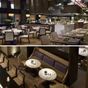 Commerciële Fabriek Levert 5 Sterren Luxe Eettafel Met Stoelen Coffeeshop Meubels Hotel Restaurant Meubels