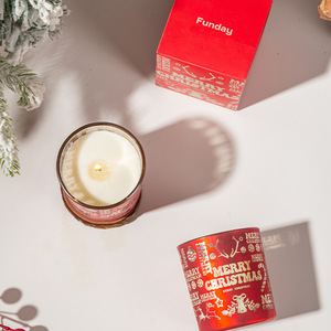 Funday Christmas Scented <b>Candle</b> <b>Red</b> Cylinder Smokeless Holiday Fragrance Gift Decor - Product Image 1