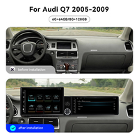 Écran ZWNAV 13,1"+12,3" pour Audi Q7 2005-2009 Android 15 Carplay sans fil DSP GPS Navi Autoradio stéréo 4G WiFi 360 OEM