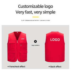 سترة عمل من البوليستر 100%، قماش تويل فاخر، متعددة الجيوب، بسحاب كامل، لون سادة، زي موحد، سترة عمل مخصصة - Product Image 3