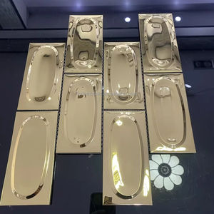 Carreaux de mosaïque en acier inoxydable de couleur dorée en forme de bande Art déco pour mur intérieur avec fonction de <span class=keywords><strong>parquet</strong></span> - Product Image 5