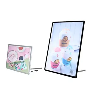 Caja de luz de cristal Led personalizada, tablero acrílico Delgado, marcas de publicidad, tamaño A4 para tablero de menú de restaurante, lista de precios