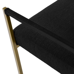 Brushed Finish Metal <strong>Painted</strong> Gold <strong>Dining</strong> <strong>Chair</strong> with Arm Rest - Product Image 5
