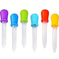 Pipette manuelle en Silicone pour bébé, 6/7/8/10 pièces, distributeur de médicaments, ustensiles pour nourriture liquide, 5ML, motif de dessin animé, 0-12 mois