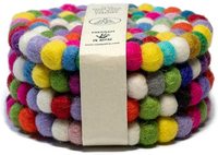 Sous-verres en feutre de laine colorés pour décoration de Noël, sets de table en laine, sous-verres absorbants pour tasses, sous-verres en feutre de laine pour boissons