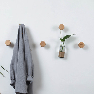 Crochets muraux ronds modernes en bois de hêtre <span class=keywords><strong>pour</strong></span> manteaux, sacs, serviettes – Crochets de rangement minimalistes <span class=keywords><strong>pour</strong></span> entrée, décoration intérieure, vente en gros - Product Image 4