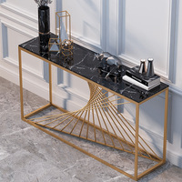 Table console en métal de luxe, décoration moderne antique/vintage/classique pour la chambre à coucher et le couloir