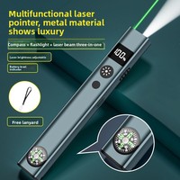 JF绿光高强度远距离户外PC LED手电筒指南针电量指示器多功能激光笔