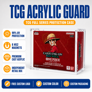 Boîte de présentation en acrylique OP-13 One Pierce Booster Box avec couvercle magnétique, protection UV à 99 %, pour le jeu de cartes One Piece - Product Image 1