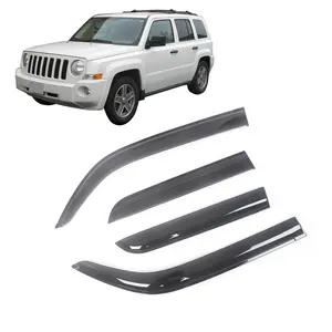 Para Jeep Patriot 2007-2016, ventana lateral automática, deflectores de viento, viseras, protector de lluvia negro, visera de puerta, cortinas de ventilación, ventvisor de humo oscuro