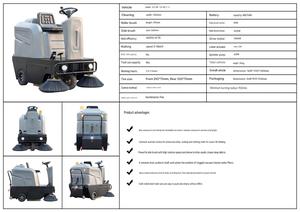 Battery Powered Ride on Floor Sweeper 1250mm Industrial Cleaning Machine for Warehouse Factory Parking Lot Property <strong>Management</strong> - Product Image 6