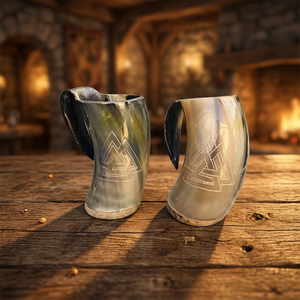 Los más vendidos: Tazas de cerveza de cuerno con forma de flor vikinga, talladas, portátiles, de material orgánico, temática de amor, coleccionables artísticos, hechas en India, para eventos. - Product Image 1