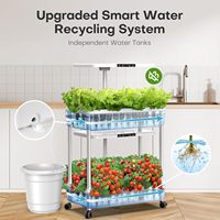 Système de culture hydroponique pour jardin d'intérieur, kit de germination de plantes aromatiques 44 gousses avec lumière de croissance LED, double couche 10L