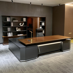 Diseño de escritorio de oficina moderno de alta calidad E1 MFC Wooden Boss Office Building Company Furniture - Product Image 2