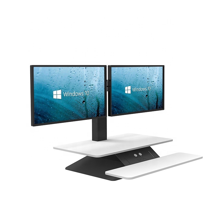 Регулируемый по высоте Электрический сидячий стенд рабочая станция стоячий Настольный конвертер с двойным монитором