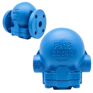 صمام كروي ذو ذراع مسنن من الفولاذ الكربوني بسن NPT مع مصيدة بخار حرارية للبخار - Product Image 1