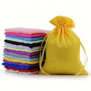 High Quality Eco Friendly Custom Print Logo Reusable Travel Portable Pouch Candy Color Silk Satin <b>Cloth</b> Handled <b>Dust</b> Jewelry Bag - Product Image 5