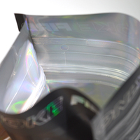 Sacs Mylar 28g personnalisés avec logo imprimé, en plastique, anti-odeur, en aluminium, refermables, à fermeture éclair, à fond plat, à l'épreuve des enfants