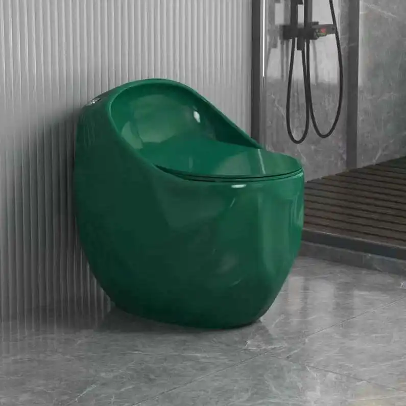 Design moderno bagno in ceramica lavare sifonico un pezzo wc grande foro cinghia trappola rosa verde wc colorati