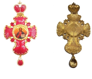 2020 más nuevo de aleación de oro colgante grande con aceite rojo artesanal para Ortodoxa Griega de la Iglesia Rusa cruz Pectoral - Product Image 3