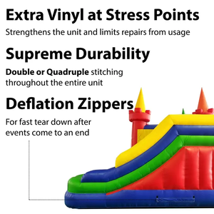 Bạt PVC tùy chỉnh thực hiện lâu đài bơm hơi trượt với quạt cầu vồng mô-đun hiện đại Logo tùy chỉnh Unisex - Product Image 2