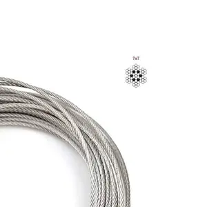 1x7 1x19 7x7 1.2mm 3mm 20mm 22mm 24mm 26mm 28mm 30mm Flexible SS 304 316 Stainless Steel Wire Rope