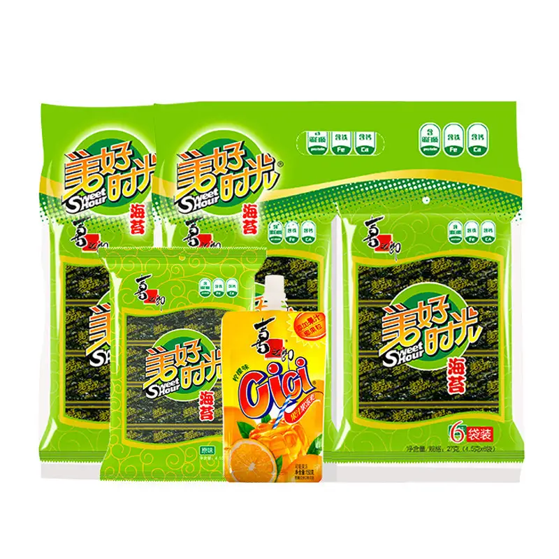 Xizhilang Time Wonderful Rumput Laut Asli 4.5G * 6-Bag Rumput Laut Makanan Instan Grosir