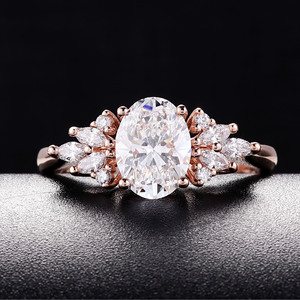 High-End 18K Gold Artificial Cultured Diamond Ring Long-lasting High-end Diamond Ring One Piece <b>Dropshipping</b> - Product Image 4