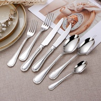 Service de couverts en argent antique pour hôtel et restaurant, de haute qualité, en acier inoxydable 304, en argent et en or, pour mariage