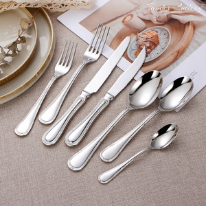 Set di Posate Antiche per Hotel e Ristoranti, Alta Qualità in Acciaio Inox 304, Set di Posate in Argento e Oro per Matrimoni - Product Image 4