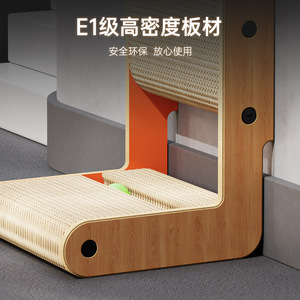 Rascador vertical en forma de L para gatos, integrado con cama para gatos, resistente a arañazos, al desgaste y a la formación de pelusas, para gatos grandes. - Product Image 4