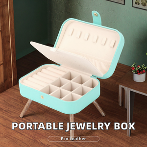 Boîte de rangement à bijoux en cuir portable, moderne et écologique, avec tiroir multifonction, modèle JBO-002, vente en gros personnalisée - Product Image 5
