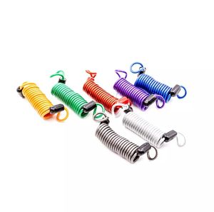 रिट्रेटेबल pvc प्लास्टिक लेपित बाइक लॉक सुरक्षा वसंत केबल लायनर्ड, साइकिल के लिए एंटी-चोरी कॉइल वायर रस्सी डिस्क केबल लॉक - Product Image 2