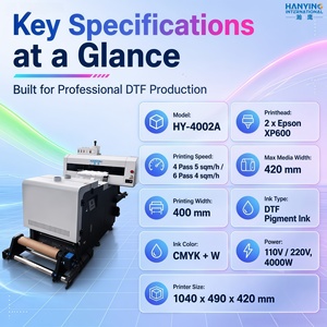 Nueva Impresora de Transferencia de Prendas DTF Totalmente Automática de 420 mm para Producción de Ropa Personalizada Hy-4002a Estructura Compacta con - Product Image 3