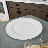Plats de dîner ronds solides blancs écologiques modernes de 7 pouces avec logo personnalisé pour les fêtes de restaurant à domicile
