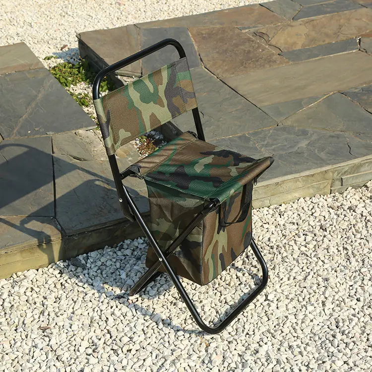 Neues Design Camouflage Klapp fischen Camping Stuhl mit Kühltasche Klappbar für Outdoor Camping Stuhl