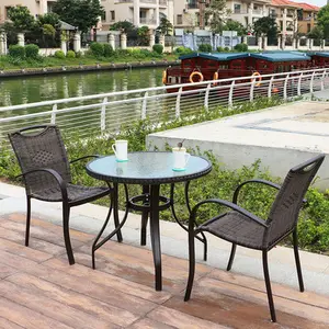 Комплект стульев из алюминиевого сплава Guangzhou Mingmeng, лидер продаж, садовая мебель, мебель для патио, Ротанговые/плетеные стулья