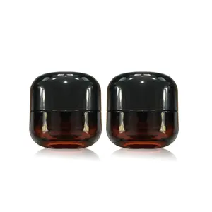 Flessen 30Ml Mat Amber Druppelaar Huidverzorging Luxe Zwart Acryl Oi Glas Top Crème Lotion Cosmetische Verpakking Voor Toiletmelk