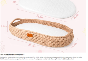 Handmade Baby Changing <strong>Basket</strong> <strong>Set</strong> with a Soft Changing Pad and Waterproof <strong>Cover</strong>,Diaper Organizer Handmade Crochet <strong>Basket</strong> - Product Image 4