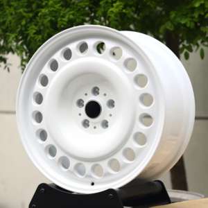 HTOR 19 20 22インチ 5x130 5x120 鍛造ヘリテージホイール グロスホワイト スチールスタイルリム ディフェンダー G63 G63 G580 G550 G350 ブロンコ用 - Product Image 3