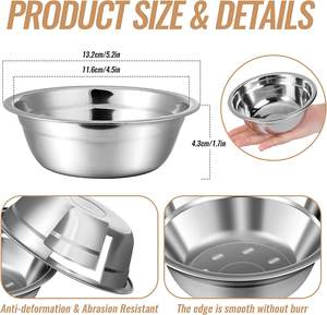 Mangkuk hewan peliharaan logam besar portabel, mangkuk anjing pengganti Stainless Steel untuk hewan kecil dan besar - Product Image 3