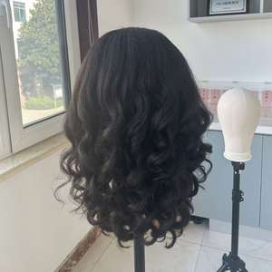 Perruque en dentelle HD 100% cheveux humains Premier Hair, vague bouclée, couleur noire naturelle, en stock - Product Image 6