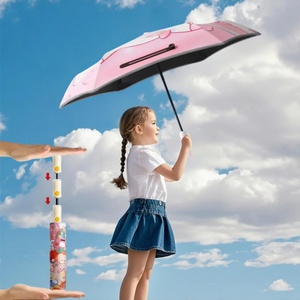 Large Coverage Foldable Straight Umbrella for Adults Anti-Rebound Windproof Compact Folding Fiberglass <b>Frame</b> Wood Handle - Product Image 4